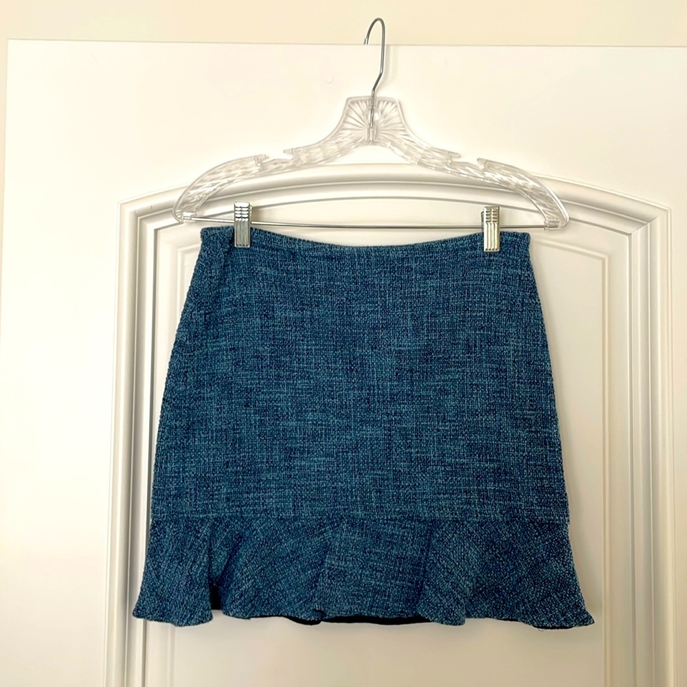 BA&SH Tweed Mini Skirt with Fringe
